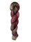 A skein of hand-dyed fingering/sock yarn color brown tan red speckles