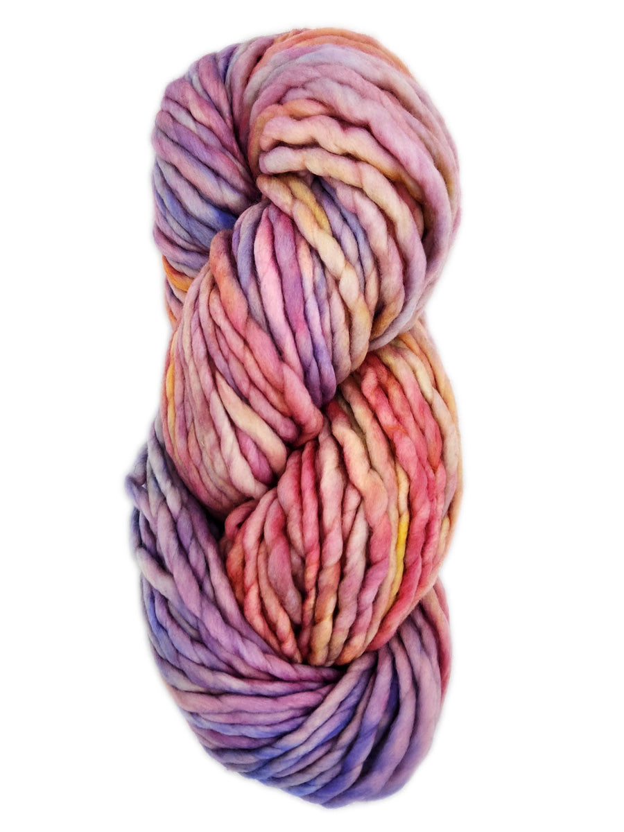 A pink and purple skein of Malabrigo Rasta yarn