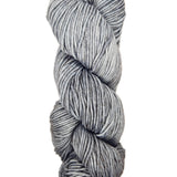 A hank of gray yarn by Malabrigo Rios yarn