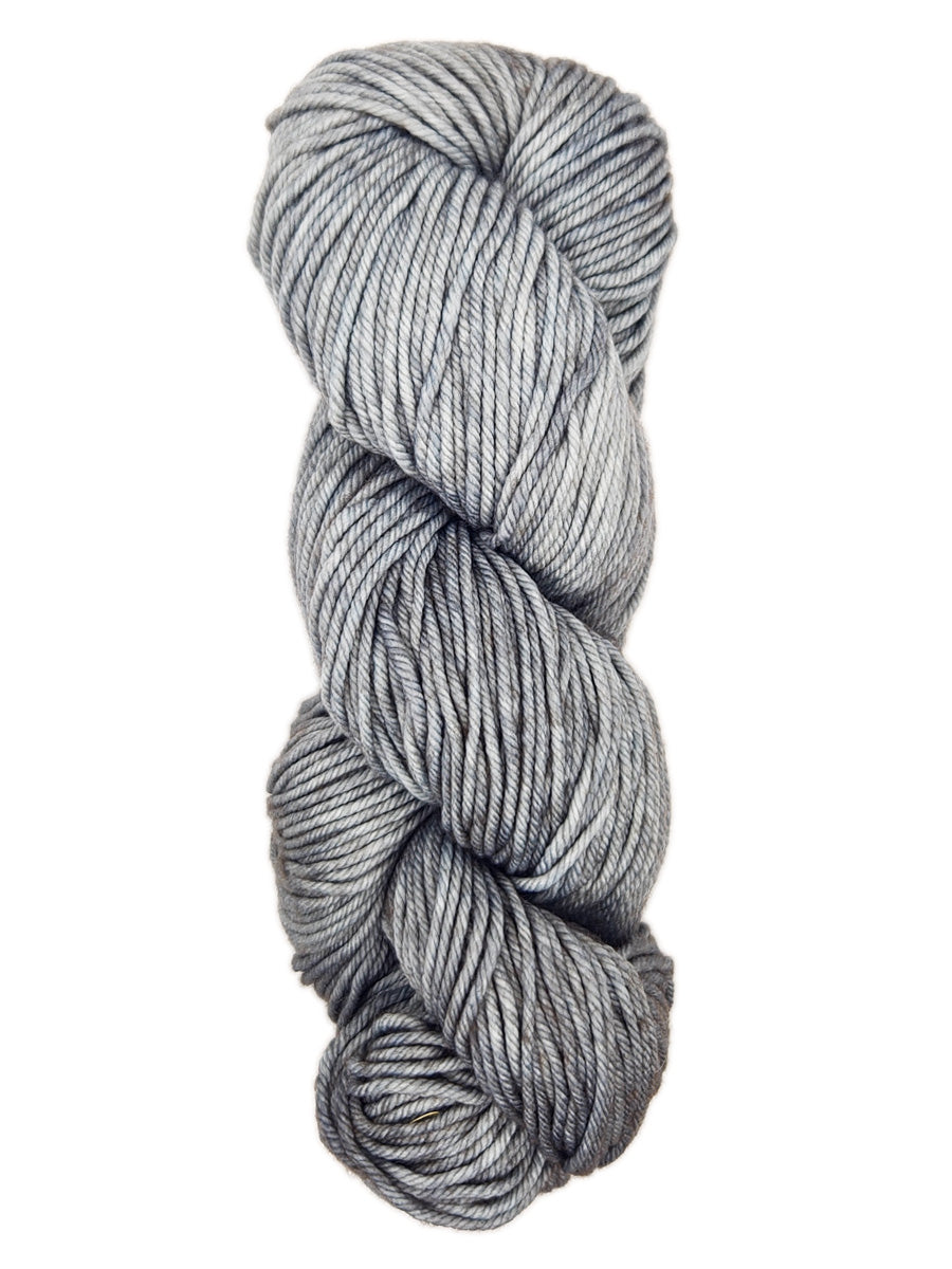 A hank of gray yarn by Malabrigo Rios yarn