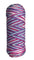 Pink, Purple, White striped skein of yarn