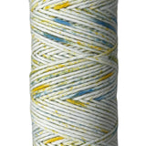 Yellow and Blue speckled skein of yarn 