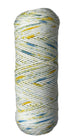 Yellow and Blue speckled skein of yarn 