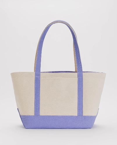 Baggu Heavyweight Canvas Tote blue and tan