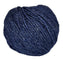 Ball of mildly tweedy yarn color midnight blue