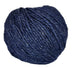 Ball of mildly tweedy yarn color midnight blue