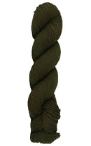 Hunter Green skein of mountain meadow wool yarn on a white background