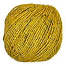 Ball of mildly tweedy yarn color Mustard