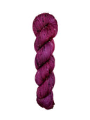 Skein of hand dyed BFL Tweed Yarn color wine red