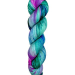 Blackbird Sycamore Fingering Mini Skein Yarn Color teal pink purple green black speckles