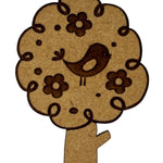 Wooden magnetic needle minder with decorative etching