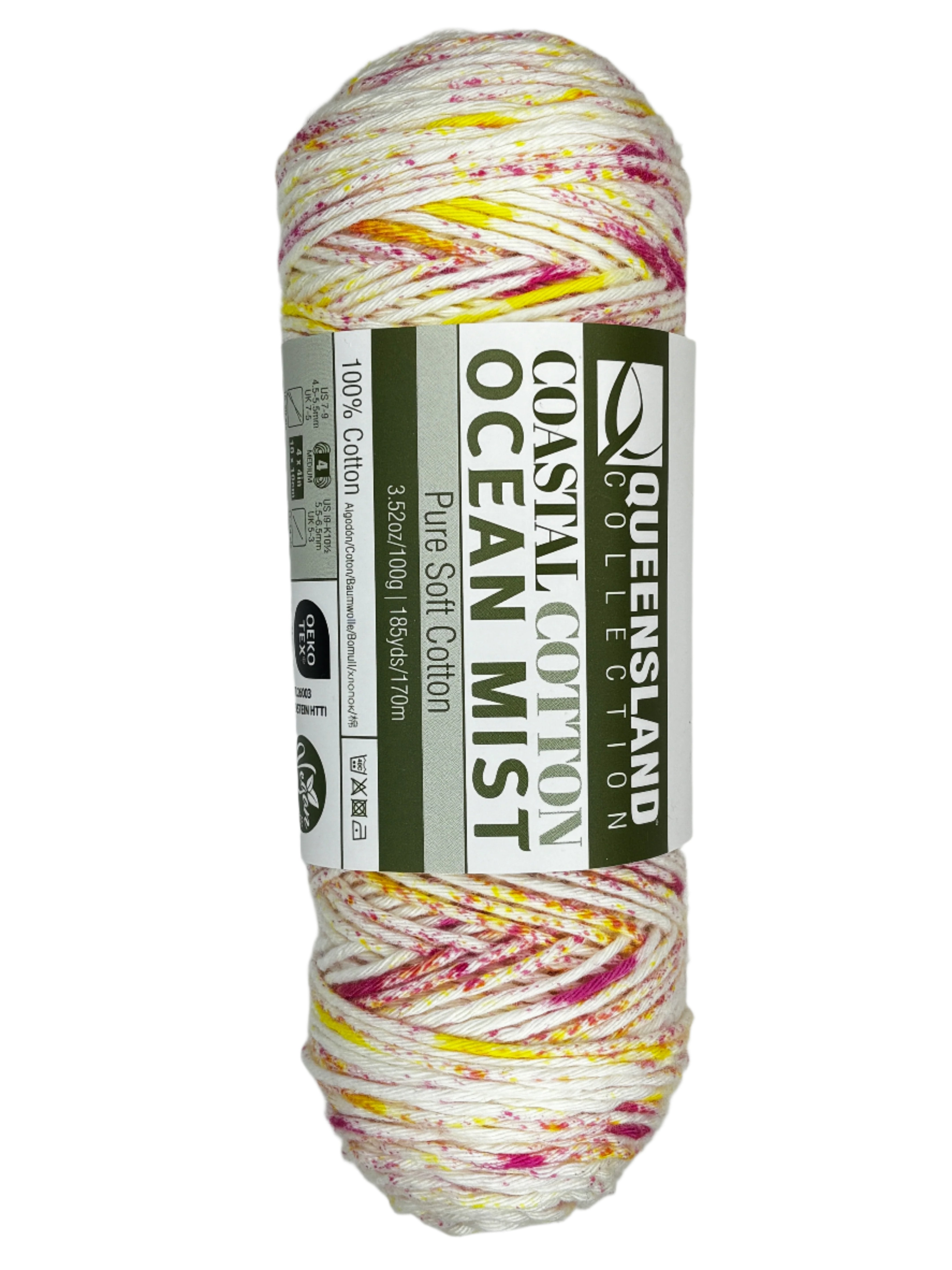 Multi-colored skein of cotton yarn