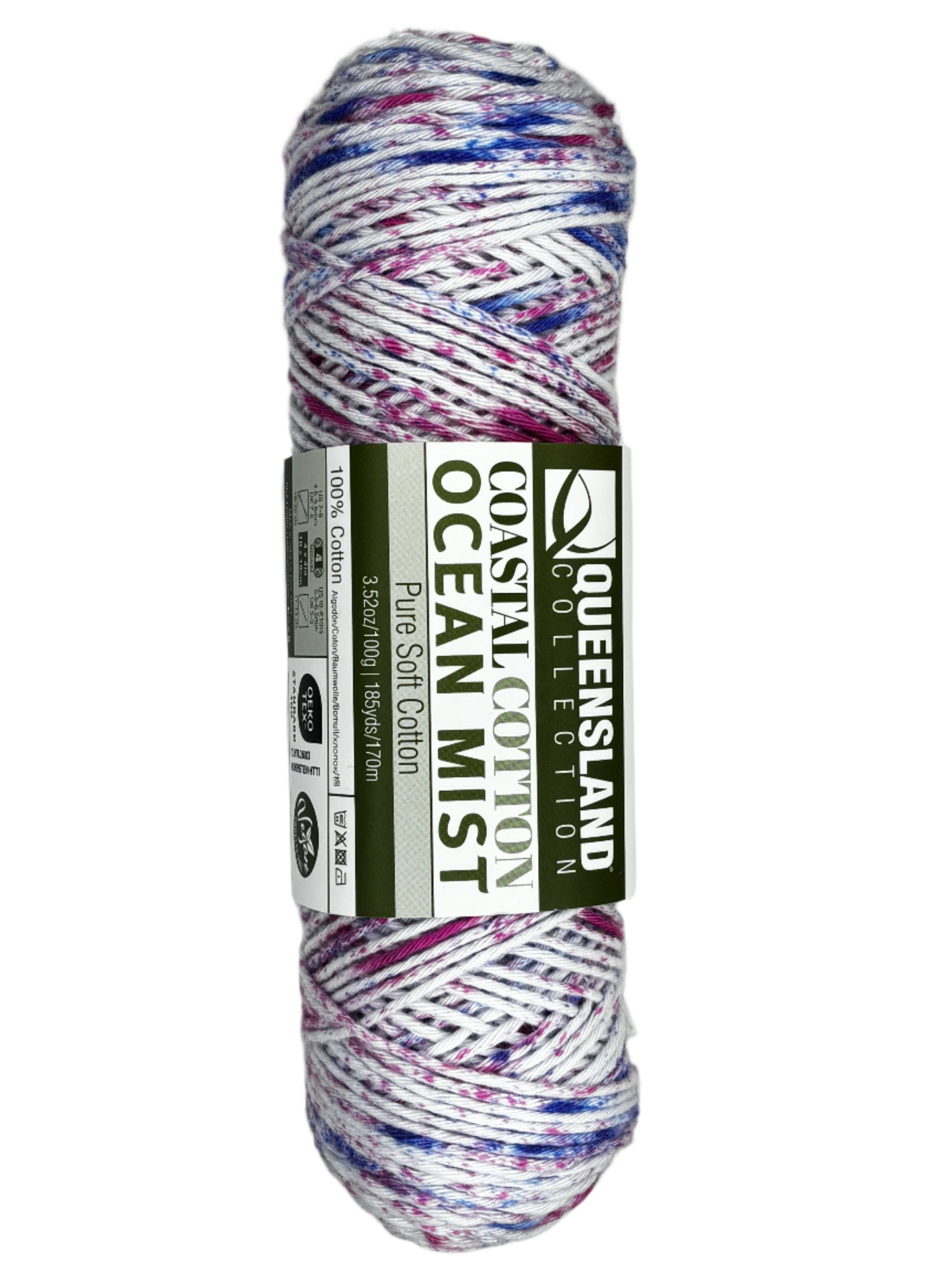 Multi-colored skein of cotton yarn