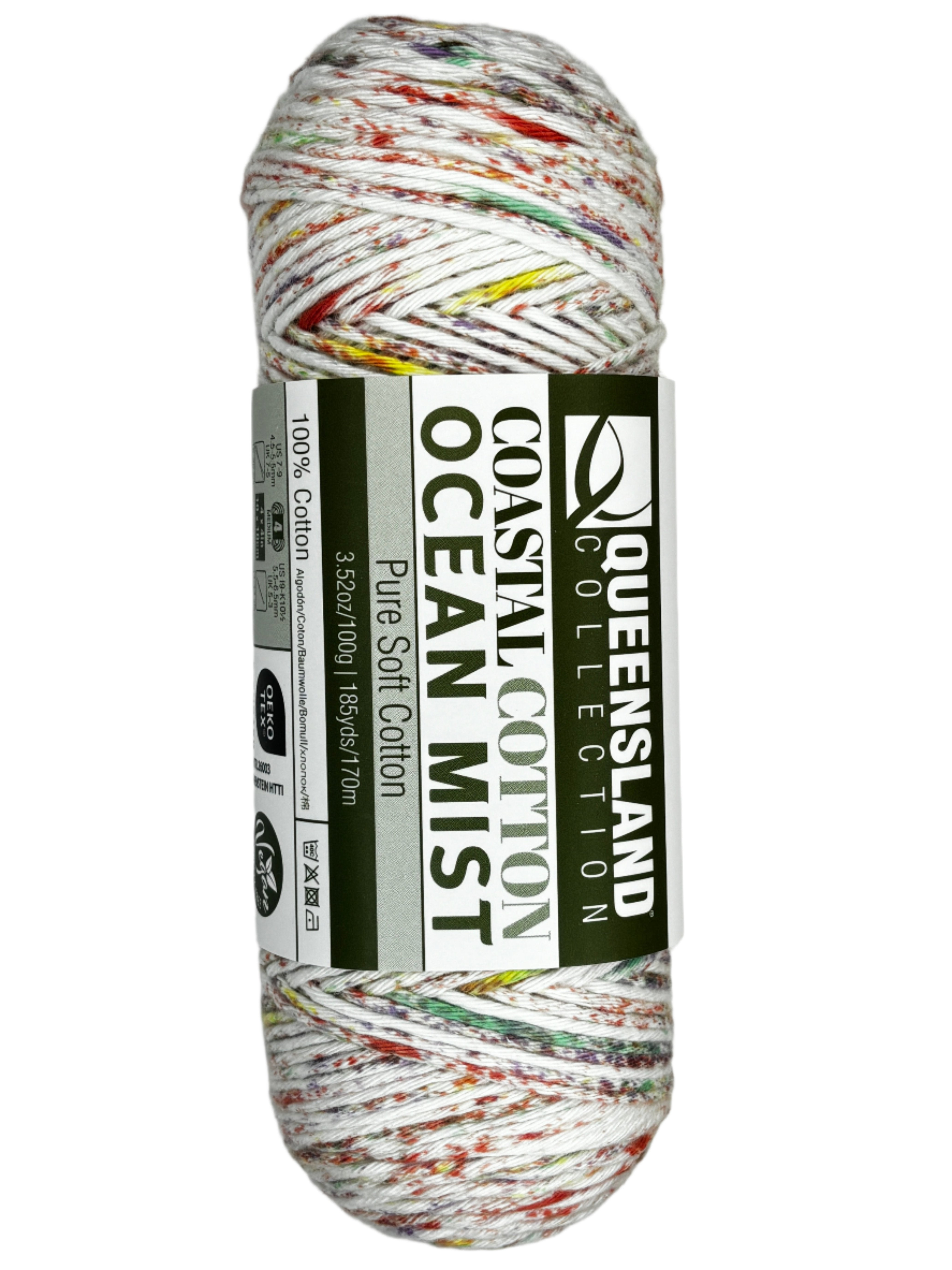 Multi-colored skein of cotton yarn