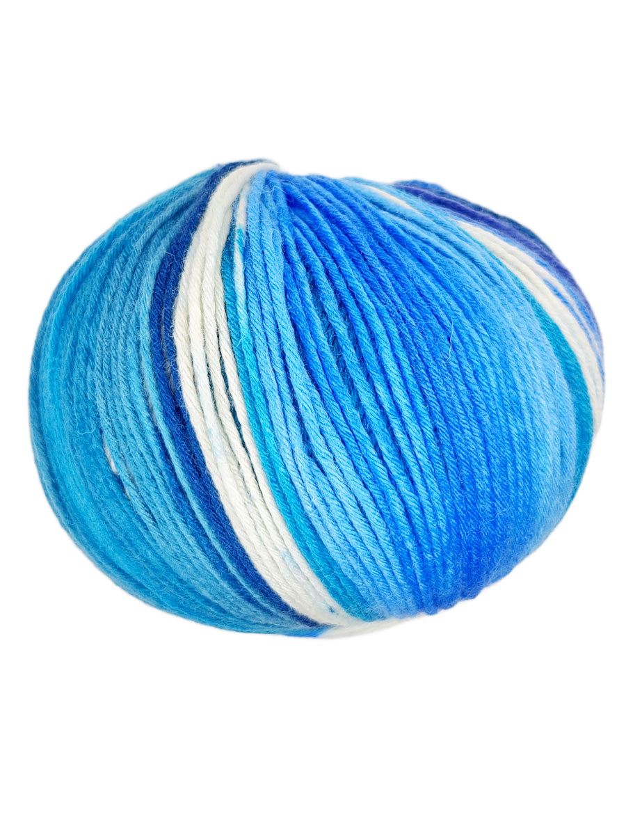 ONline Supersocke 8-Ply Merino Color blue and white