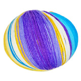 ONline Supersocke 8-Ply Merino Color purple white and yellow