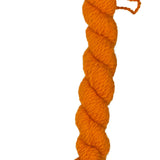 mini skein of orange hand dyed hand spun yarn