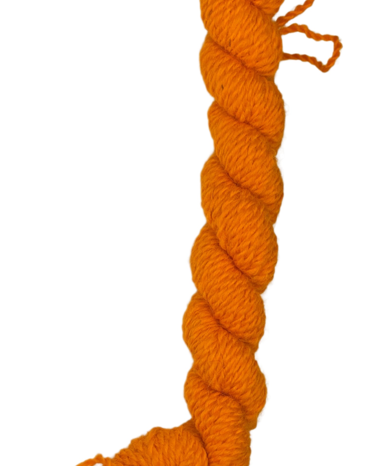 mini skein of orange hand dyed hand spun yarn
