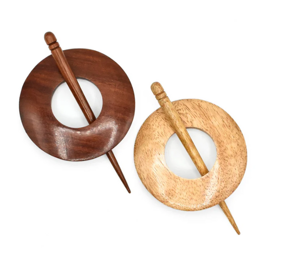 LYKKE Wood Shawl Pin