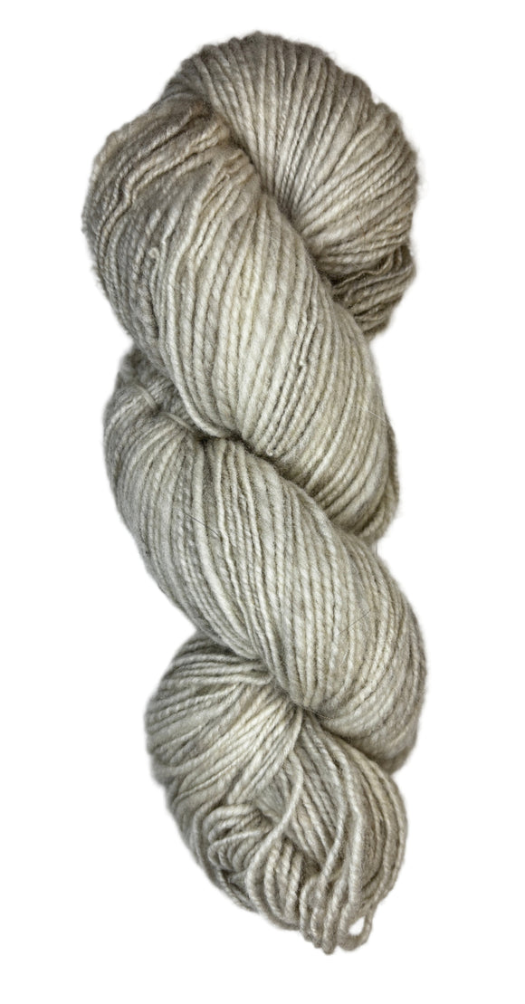 Handspun skein of Angora and Wool Yarn color off-white