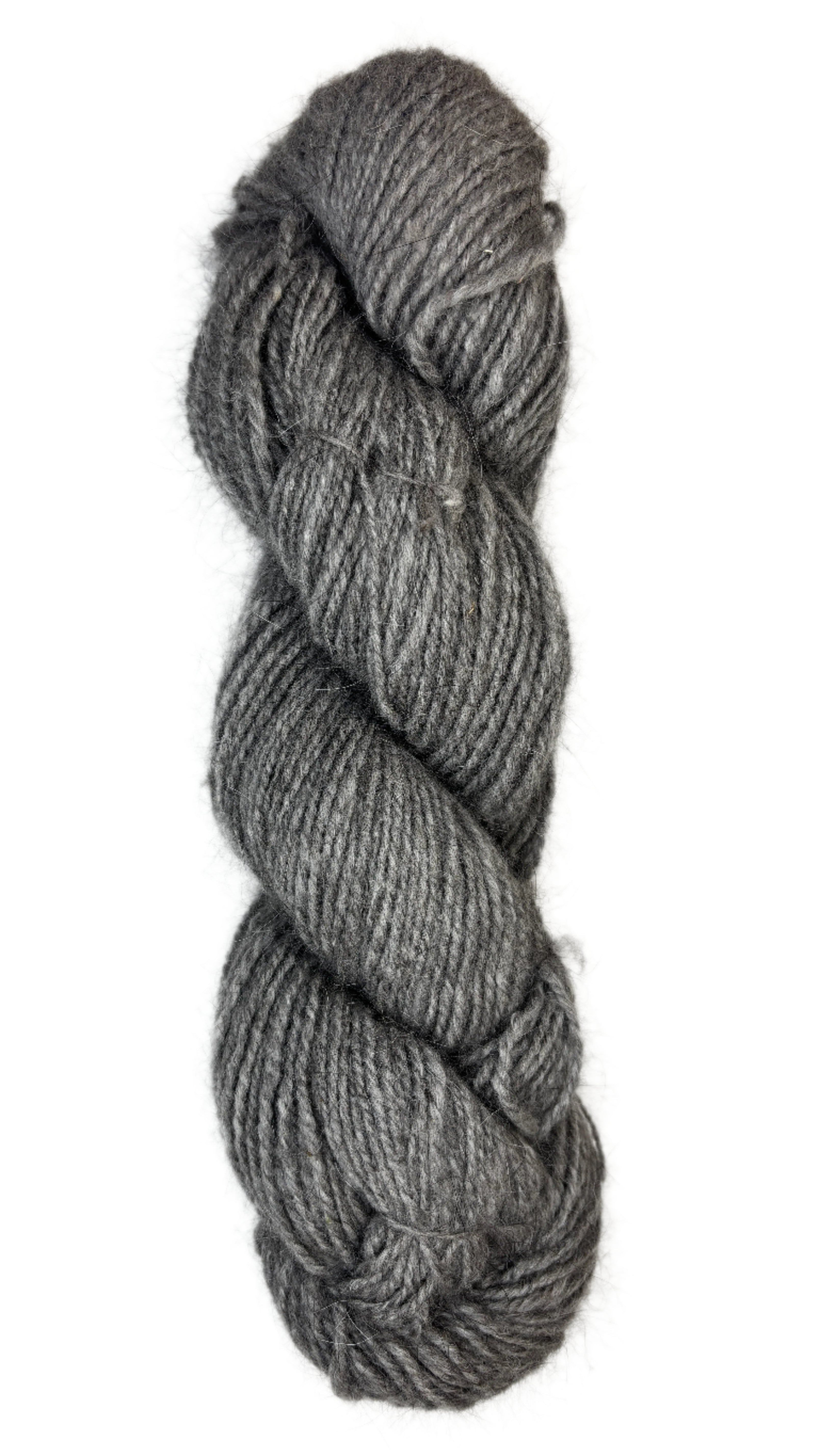 Handspun skein of Angora and Wool Yarn color grey