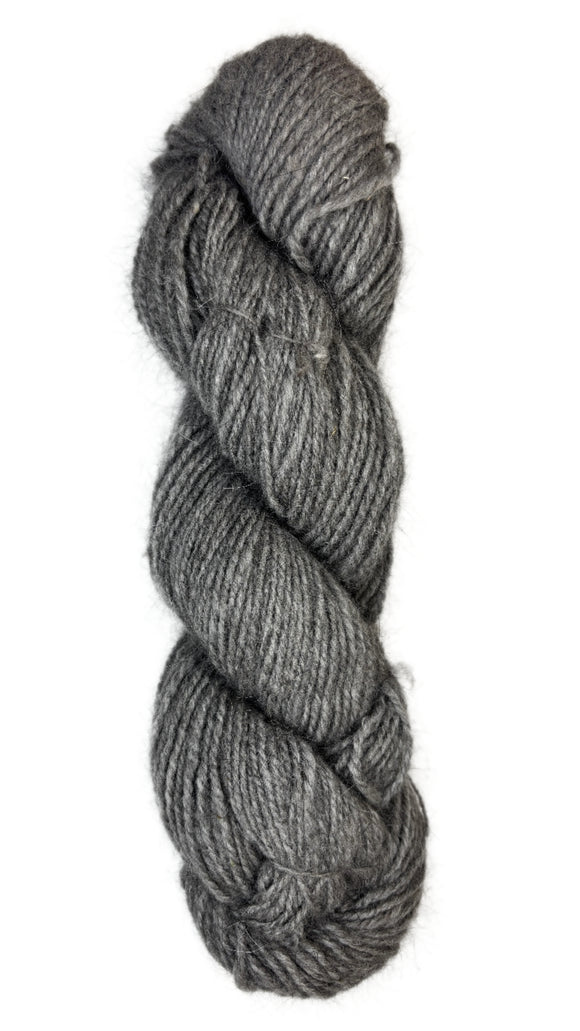 Handspun skein of Angora and Wool Yarn color grey