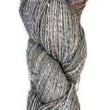 Handspun skein of Angora and Wool Yarn color grey