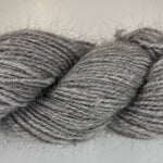 Handspun skein of Angora and Wool Yarn color grey