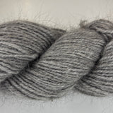 Handspun skein of Angora and Wool Yarn color grey