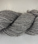 Handspun skein of Angora and Wool Yarn color grey