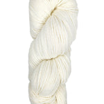 A skein of Berroco Vintage Worsted yarn color white