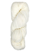 A skein of Berroco Vintage Worsted yarn color white
