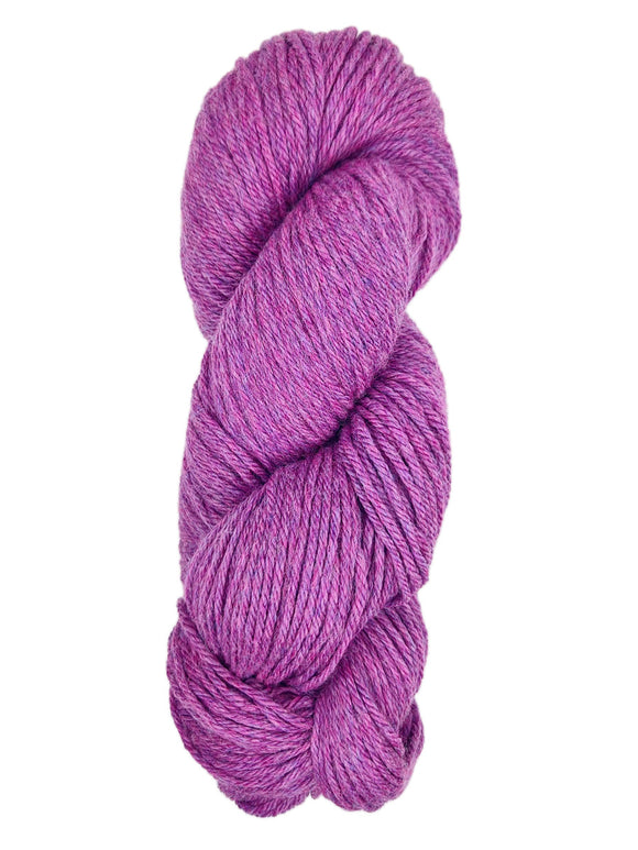 A skein of Berroco Vintage Worsted Yarn Color pink purple