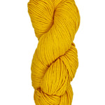 A skein of Berroco Vintage Worsted yarn color yellow