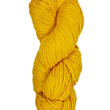 A skein of Berroco Vintage Worsted yarn color yellow
