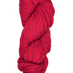 A skein of Berroco Vintage Worsted Yarn Color Red