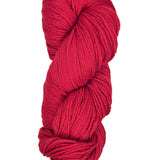 A skein of Berroco Vintage Worsted Yarn Color Red