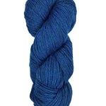 A skein of Berroco Vintage Worsted yarn color blue