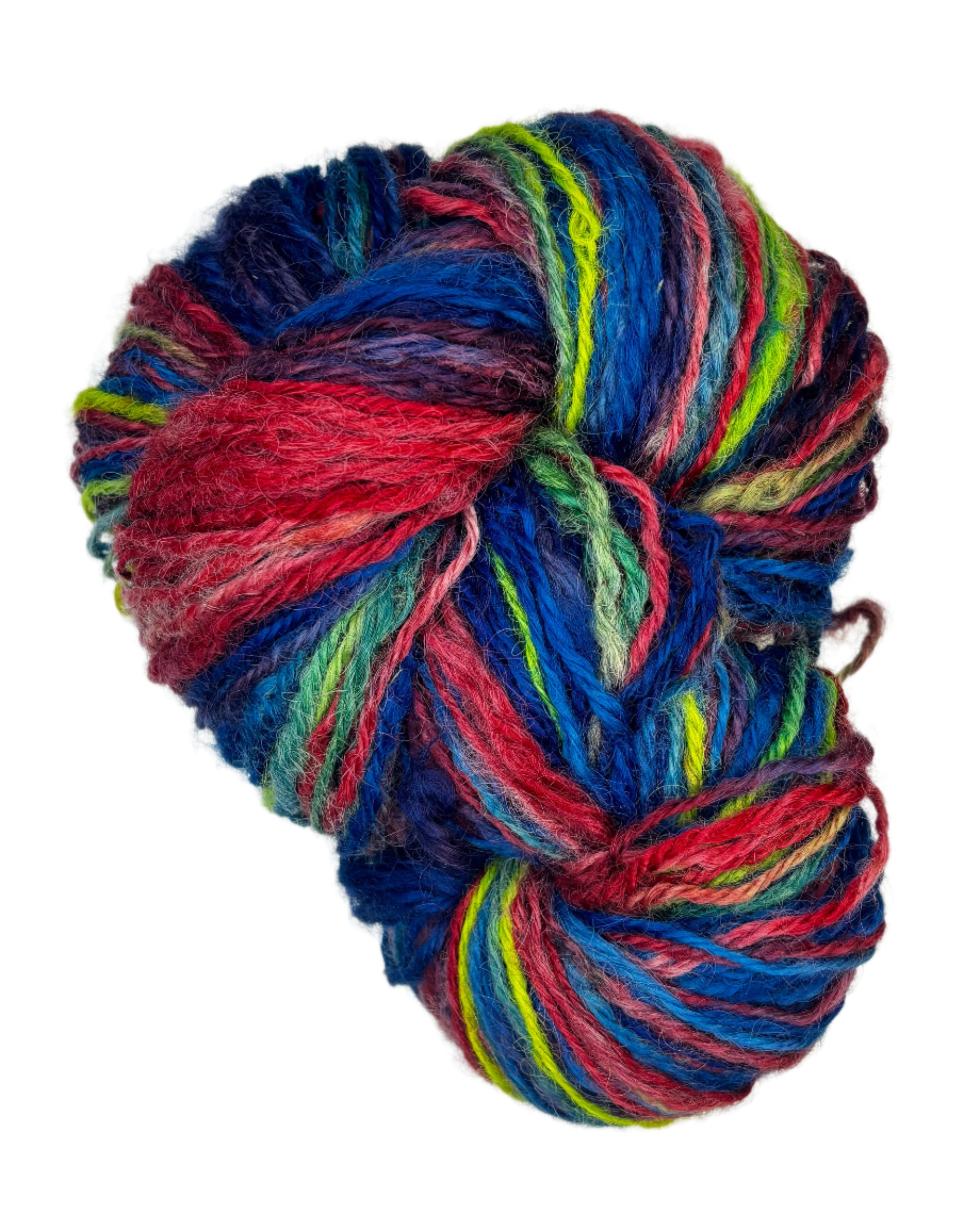 Skein of handspun rainbow yarn 