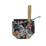 Small pouch with a cat and flower design