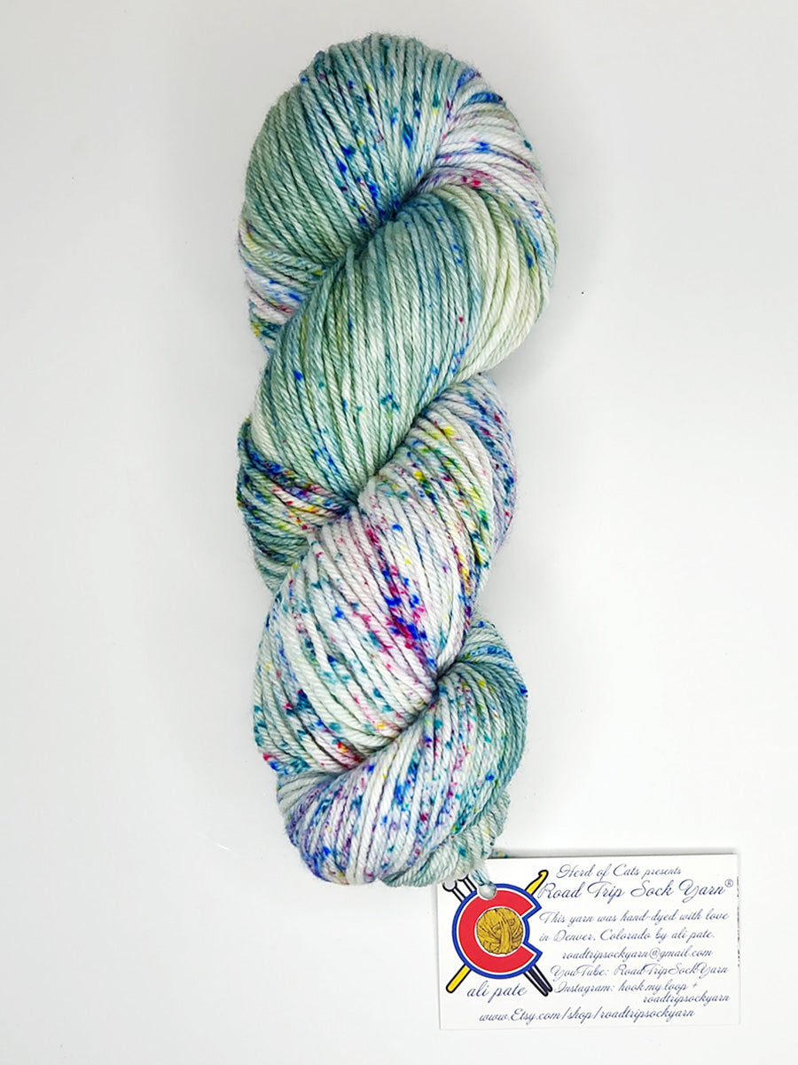 Road Trip 2023 DK weight yarn color green and blue