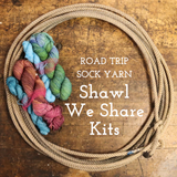 Road Trip Sock Yarn -  Knit Shawl We Share Combo Kit