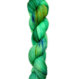 Blackbird Sycamore Fingering Mini Skein Yarn Color green orange blue speckles