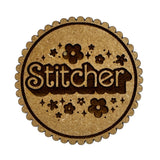 WOODEN NEEDLE MINDER WITH ENGRAVED DESIGN