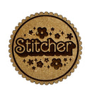 WOODEN NEEDLE MINDER WITH ENGRAVED DESIGN