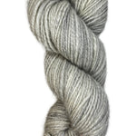 Handspun skein of Angora and Wool Yarn color grey and white