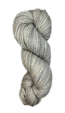 Handspun skein of Angora and Wool Yarn color grey and white
