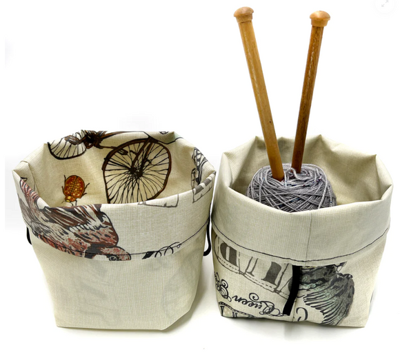 Splash Fabric Reversible Project Tub color tan