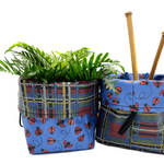 Splash Fabric Reversible Project Tub color red and blue