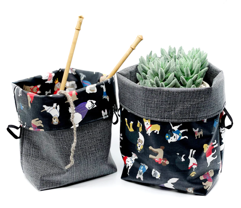 Splash Fabric Reversible Project Tub color black